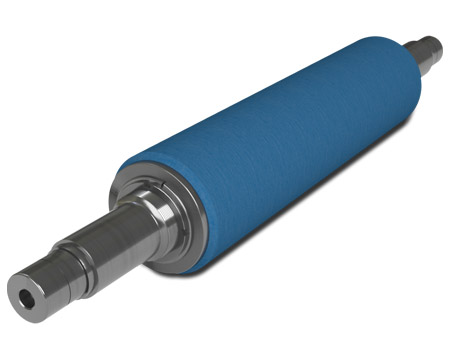 Perspective view of an NCCM<sup>®</sup> NS nonwoven roll on a metal shaft